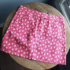 J. Crew Women's Pink Starfish Print Cotton Mini Skirt Size 0